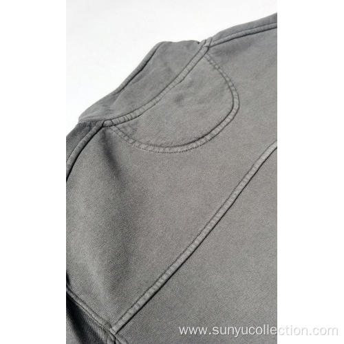 Men's garment dyed sweatshirt without hood